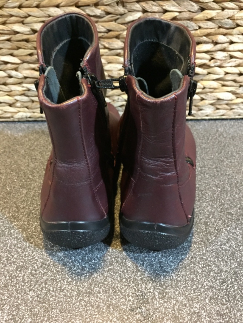 Hotter Burgundy Zip Ankle Boots - Picture 12 of 13